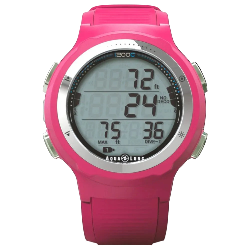 Pink digital watch for diving